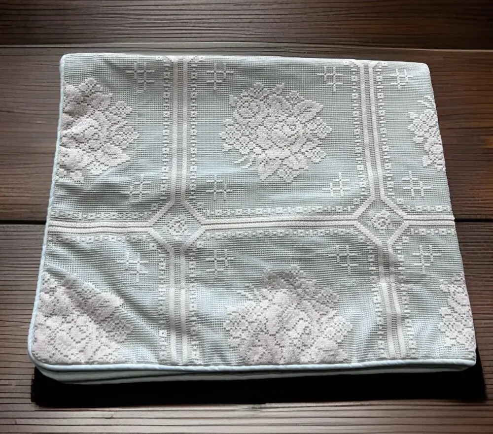 Vintage Louis Nichole Pillow Sham Mint Green Ivory Lace Romantic Cottagecore